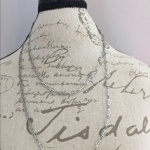 Long Silver chain necklace